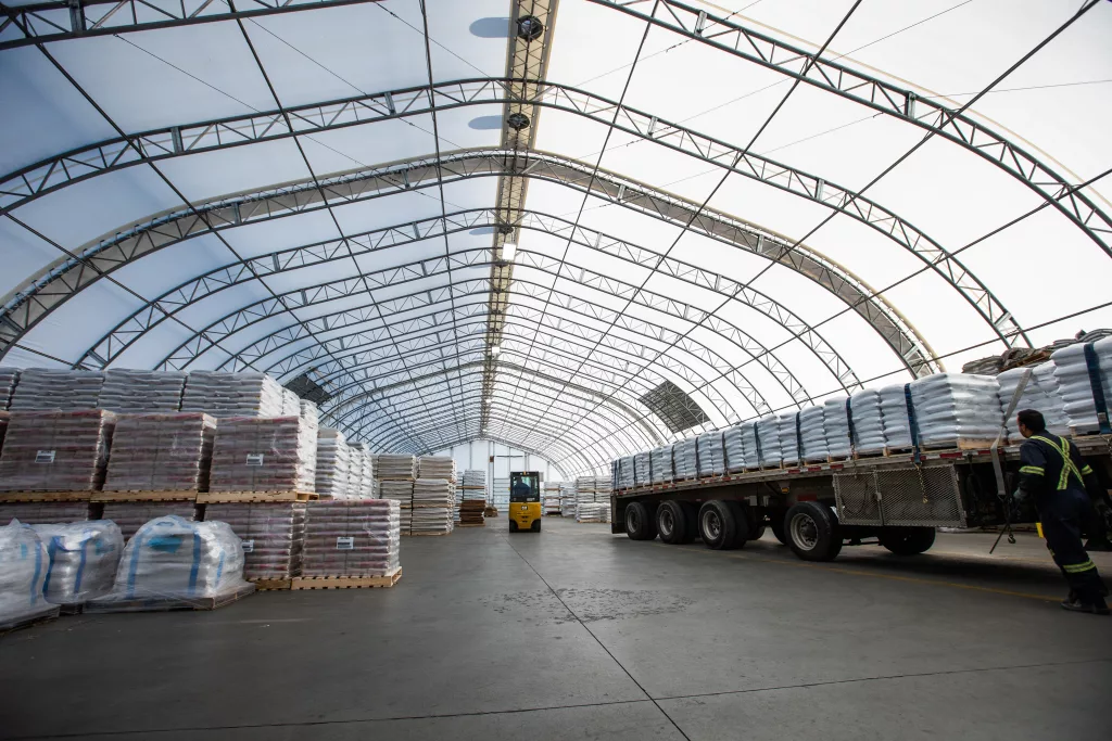 bellemare - covered fabric building - industrial - bulk storage