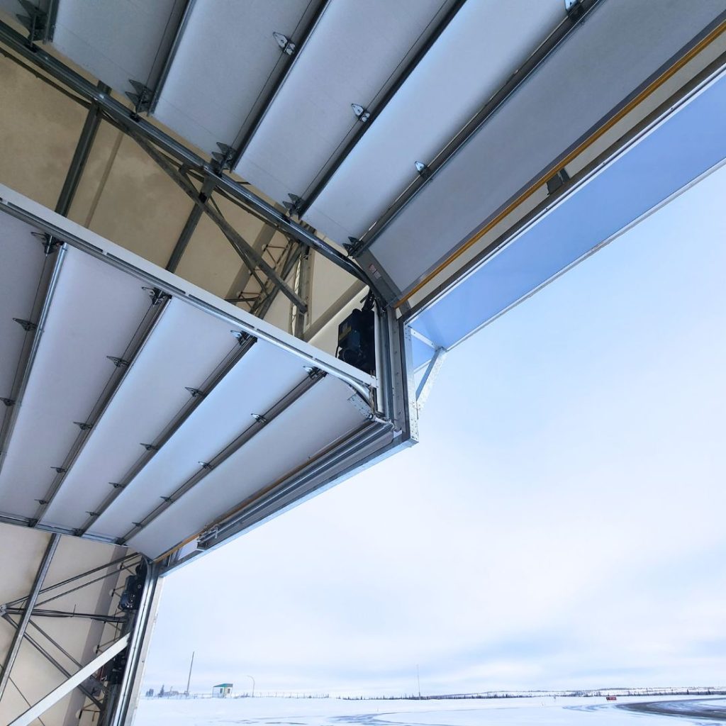 aircraft hangars - 3 garage doors