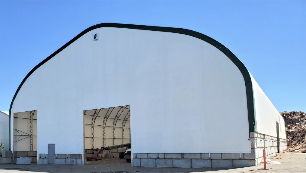fabric building for construction waste