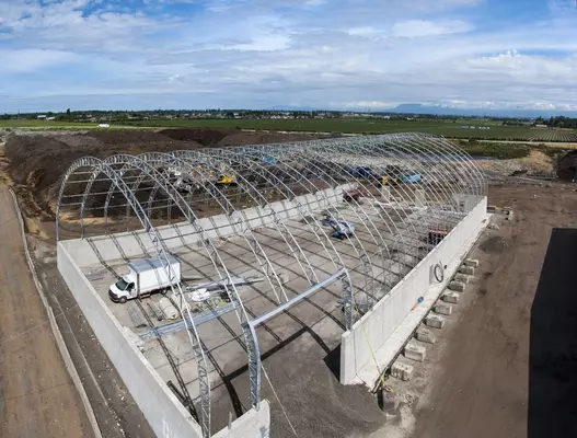 tension fabric building exterior steel frame