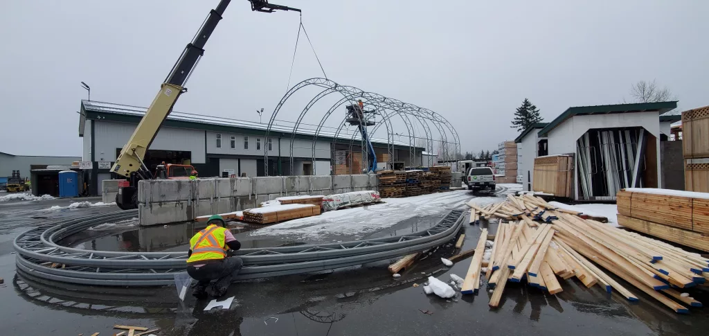 clear span structure installation