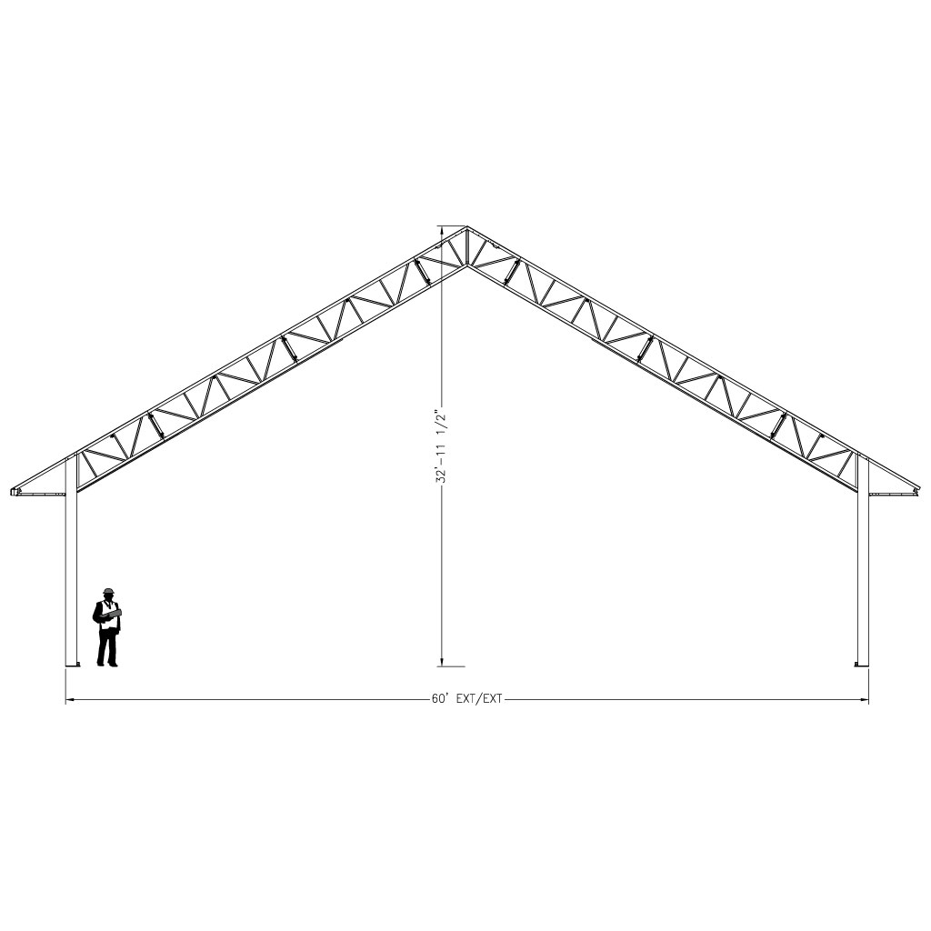 A-Frame Profile Fabric Building - 60'
