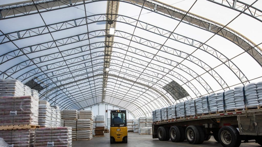 MegaDome Permanent fabric building designed for long-term industrial storage - xxp90