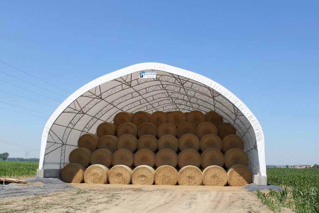 agricultural covered building - hay bale storage